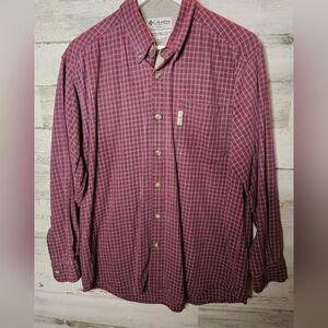 Mens Flannel 100% Cotton Button Down Shirt Vintage 90s Columbia Hiking Cadual We